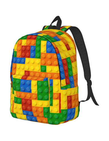 Mochila Lona Ligera GVGOAGL 40cm Patrón Colorido Unisex