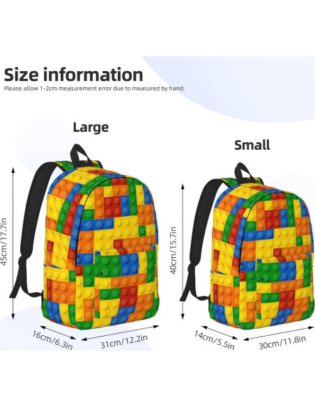 Mochila Lona Ligera GVGOAGL 40cm Patrón Colorido Unisex