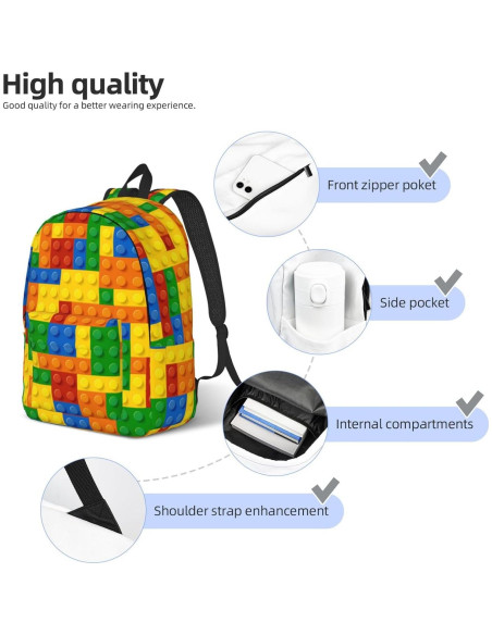 Mochila Lona Ligera GVGOAGL 40cm Patrón Colorido Unisex
