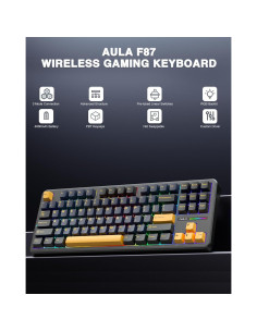 Teclado Mecánico Inalámbrico AULA F87 TKL RGB Hot Swappable 2