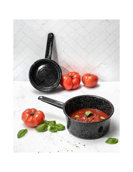 Juego de Cacerolas Granite Ware 1 y 2 Qt Acero Esmaltado