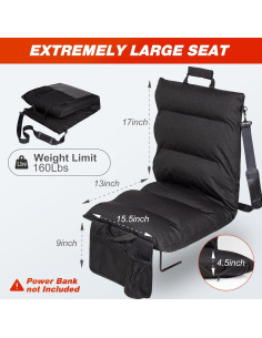 Asiento Calentado HOTHUGZ Plegable para Estadio 76.2 cm 2
