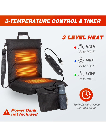 Asiento Calentado HOTHUGZ Plegable para Estadio 76.2 cm