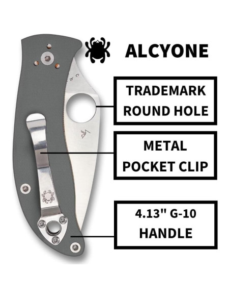 Cuchillo Plegable Spyderco Alcyone 7.39 cm Acero Inoxidable