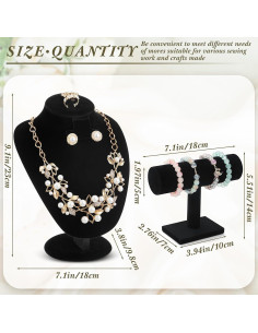 Juego de Exhibición de Joyería RattanView 2 Piezas Terciopelo Negro 2