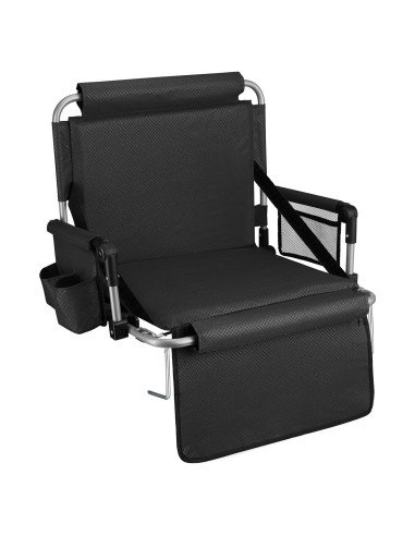 Asiento de Graderías Plegable Alpcour Deluxe Negro 53.34 cm