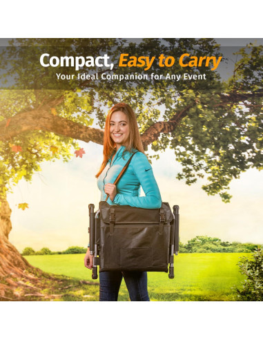 Asiento de Graderías Plegable Alpcour Deluxe Negro 53.34 cm