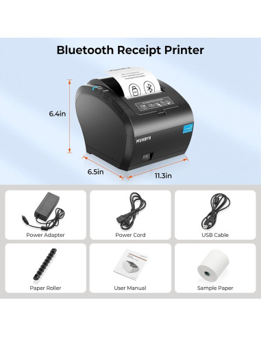 Impresora Térmica de Recibos MUNBYN P047 Bluetooth 80mm