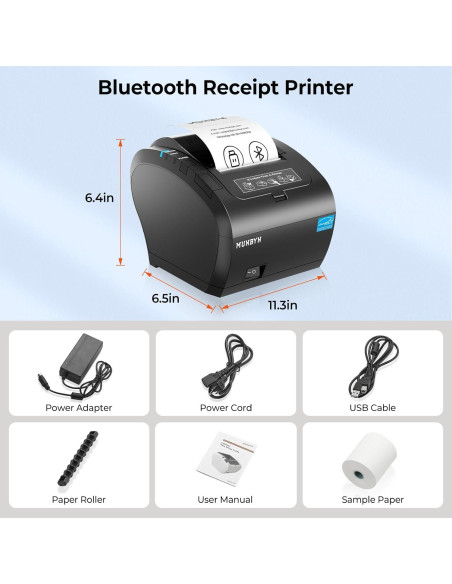 Impresora Térmica de Recibos MUNBYN P047 Bluetooth 80mm