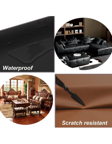 Kit de reparación de cuero IVRYBRI 2 piezas 10x152 cm negro