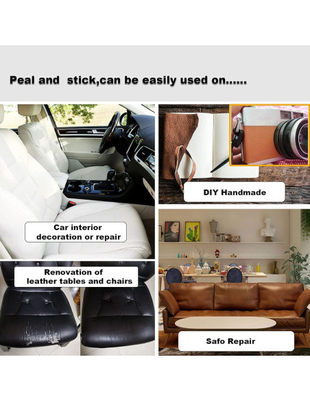 Kit de reparación de cuero IVRYBRI 2 piezas 10x152 cm negro