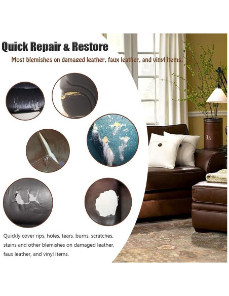 Kit de reparación de cuero IVRYBRI 2 piezas 10x152 cm negro