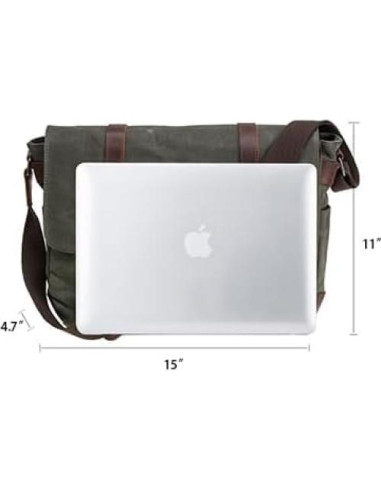 Maletín Vintage de Cuero Genuino MC 38x28x12cm para Laptop 15.6"