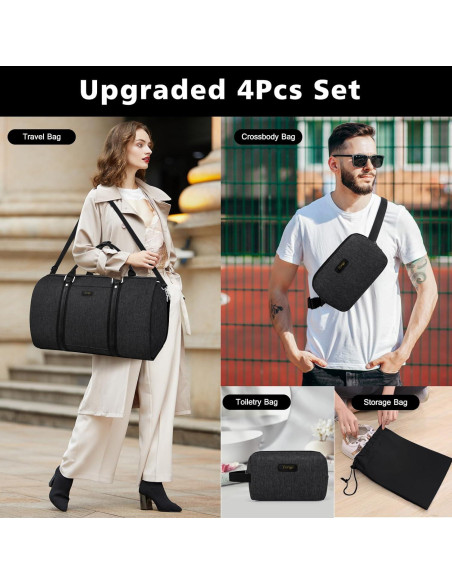 Bolsa de viaje tipo duffel Yorige 4 piezas unisex 2 en 1