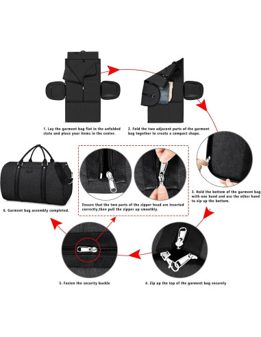 Bolsa de viaje tipo duffel Yorige 4 piezas unisex 2 en 1