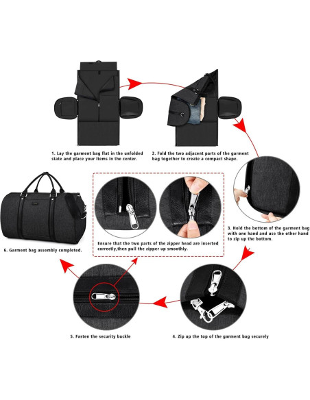 Bolsa de viaje tipo duffel Yorige 4 piezas unisex 2 en 1