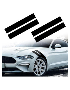 Calcomanías de Carreras de Vinilo TOMALL - 2 Pares Negro