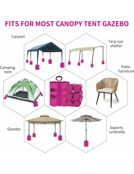 Juego de 4 bolsas de peso Jorohiker 1680D para toldo