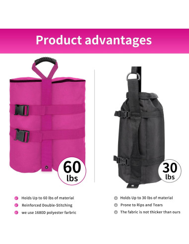 Juego de 4 bolsas de peso Jorohiker 1680D para toldo