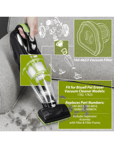 Filtro de Reemplazo HASMX para Aspiradora Bissell Pet Hair Eraser