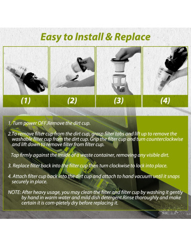 Filtro de Reemplazo HASMX para Aspiradora Bissell Pet Hair Eraser