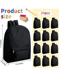 Mochilas Clásicas Negras Amylove - Paquete de 12 Unidades 30x43cm 2