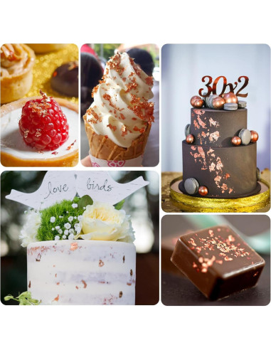 Hojuelas de Oro Comestibles FlyCoco - 3 Botellas Oro Rosa