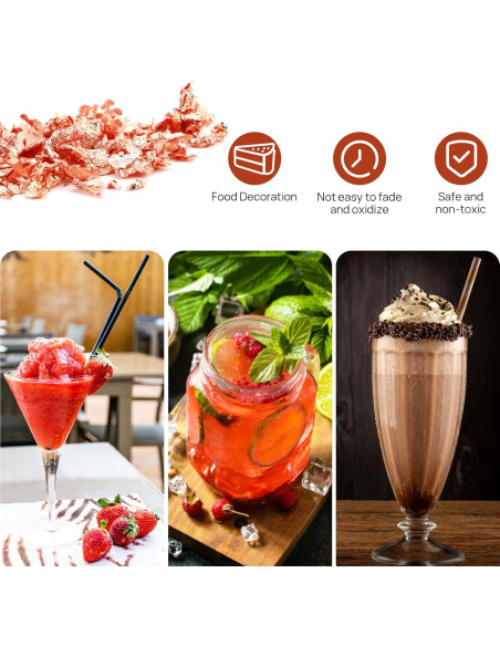 Hojuelas de Oro Comestibles FlyCoco - 3 Botellas Oro Rosa