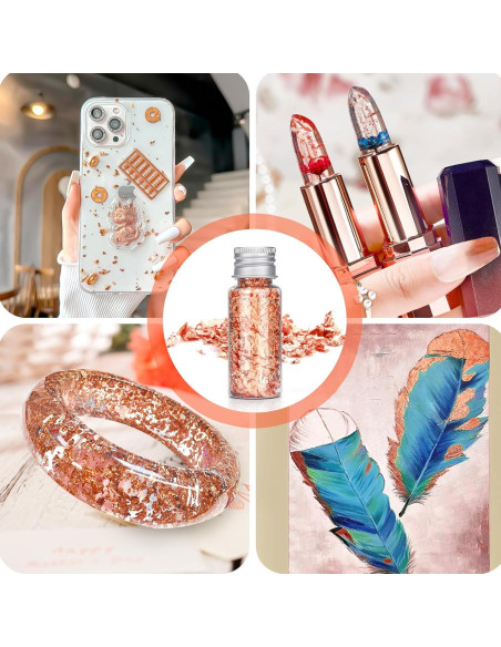 Hojuelas de Oro Comestibles FlyCoco - 3 Botellas Oro Rosa