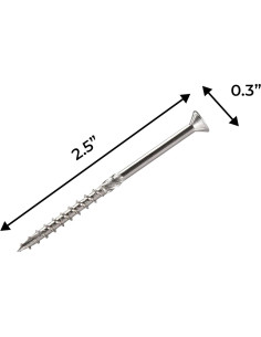 Tornillos para Deck Bolt Dropper Acero Inoxidable 6.35 cm - 350 Pzas 2