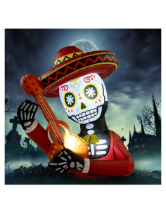 Decoración Inflable Halloween WBHome Calavera 4 Pies con Luz LED