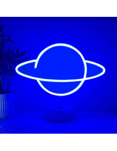 Lámpara de Neón LED Planetaria Azul HOHOSIGN - Decoración USB 2
