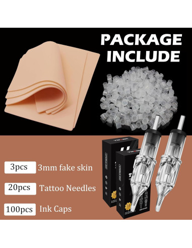 Kit de Práctica de Tatuaje Urknall - 3 Pieles + 100 Copas
