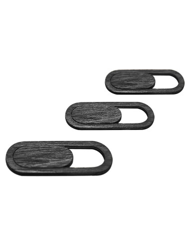 Paquete de 3 Cubiertas de Webcam de Madera Ébano Natural