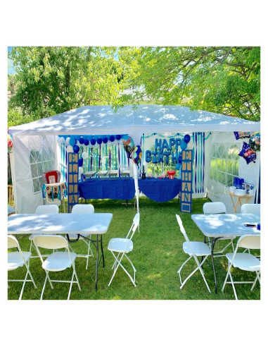 Carpa de Fiesta Dkeli 6.1x3.05m Impermeable con 4 Paredes