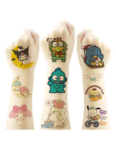40 Tatuajes Temporales Sanrio para Niños - Fiesta Cumpleaños