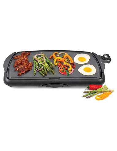 Plancha Eléctrica BELLA 1500W Antiadherente 29.5x58cm Negra