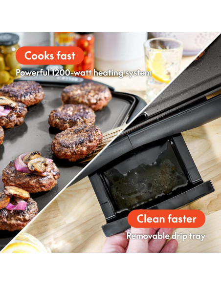 Plancha Eléctrica BELLA 1500W Antiadherente 29.5x58cm Negra