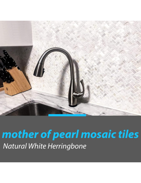 Azulejos de Mosaico de Madreperla Art3d 30.48x30.48 cm 6 Piezas