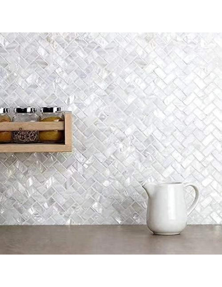 Azulejos de Mosaico de Madreperla Art3d 30.48x30.48 cm 6 Piezas