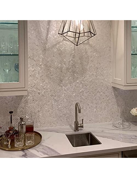 Azulejos de Mosaico de Madreperla Art3d 30.48x30.48 cm 6 Piezas