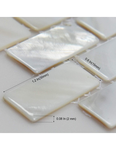 Azulejos de Mosaico de Madreperla Art3d 30.48x30.48 cm 6 Piezas