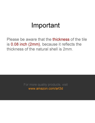 Azulejos de Mosaico de Madreperla Art3d 30.48x30.48 cm 6 Piezas