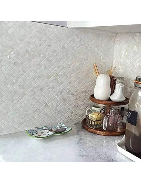 Azulejos de Mosaico de Madreperla Art3d 30.48x30.48 cm 6 Piezas