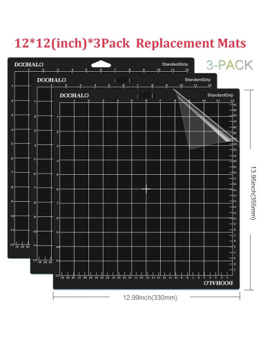 Alfombrilla de Corte DOOHALO 30.48x30.48 cm 3 Paquete Grip Estándar