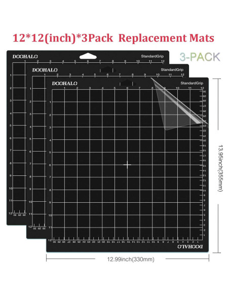 Alfombrilla de Corte DOOHALO 30.48x30.48 cm 3 Paquete Grip Estándar