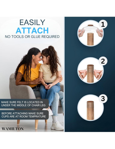 16 Protectores de Suelo para Patas de Silla Wamilton Silicona