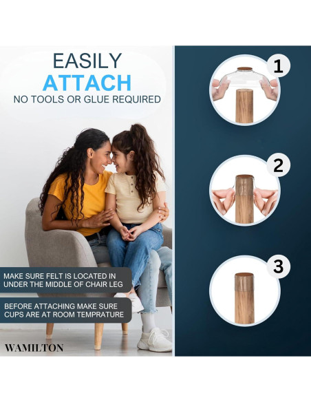 16 Protectores de Suelo para Patas de Silla Wamilton Silicona