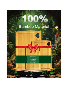 Juego de Tablas de Cortar de Madera PYSUG - 3 Tamaños de Bambú 2