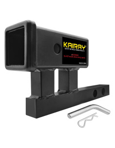Adaptador de enganche Kairay 1-1/4" a 2" con elevación 10.16 cm